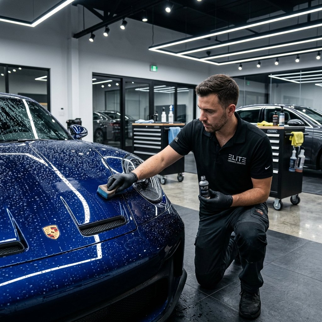 Ceramic coating water beading gloss